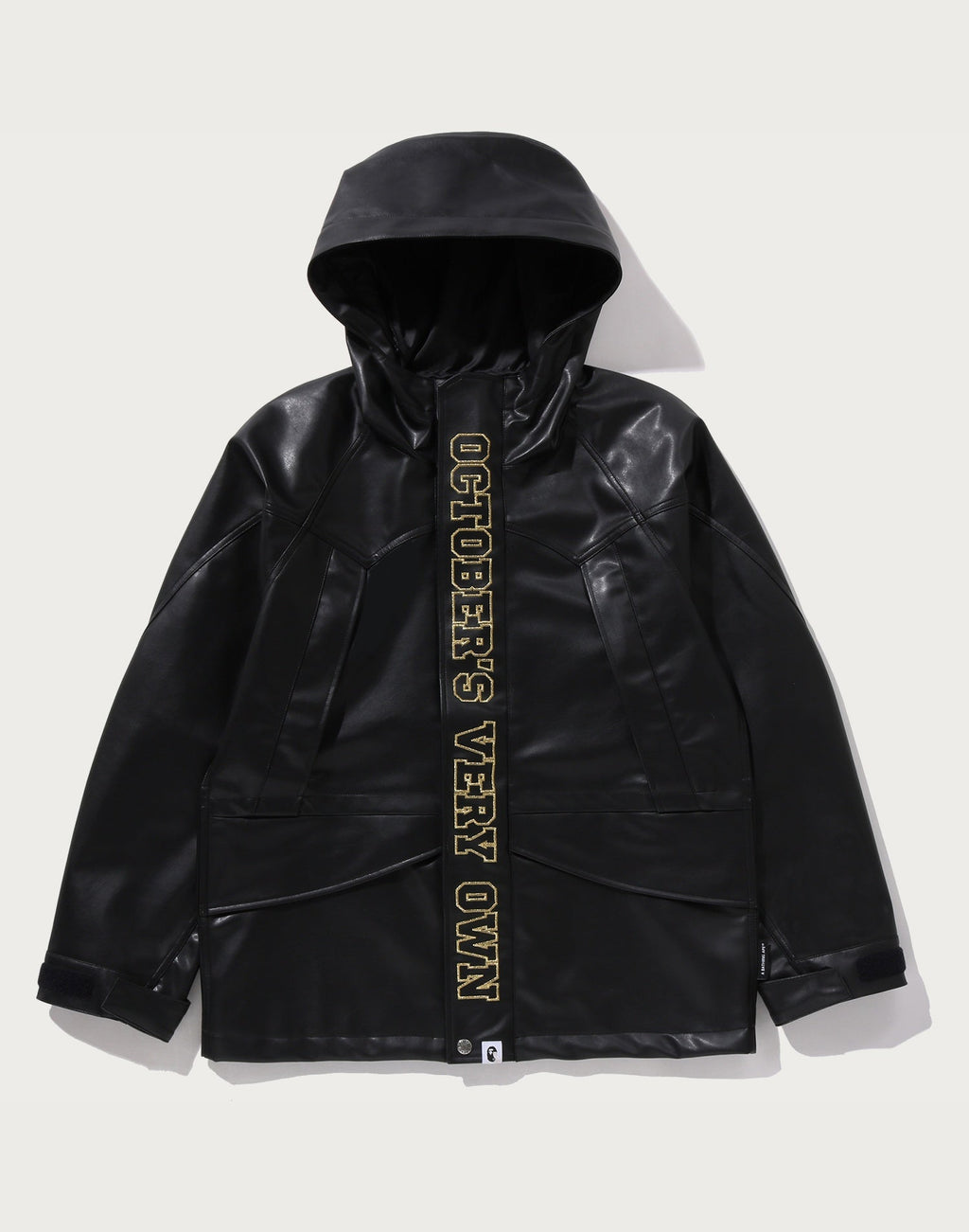 BAPE X OVO SYNTHETIC WASHABLE LEATHER SNOWBOARD JACKET MENS