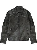 Purple Brand leather zip-front "Black" jacket
