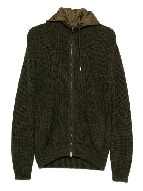 Herno zip hooded cardigan