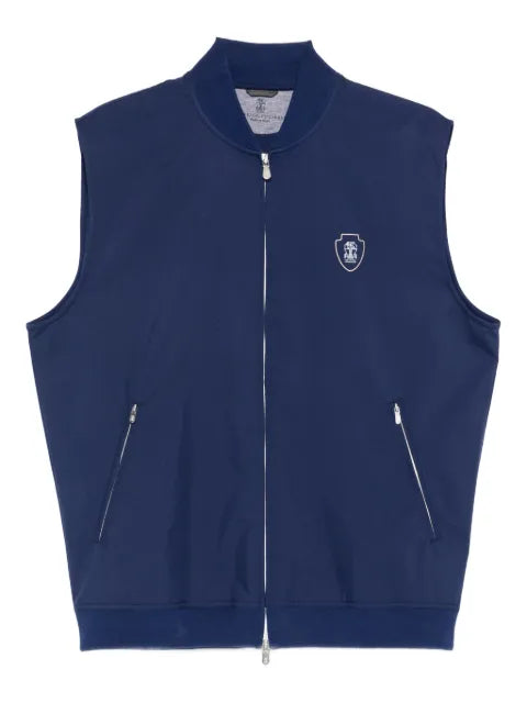 Brunello Cucinelli logo-embroidered gilet