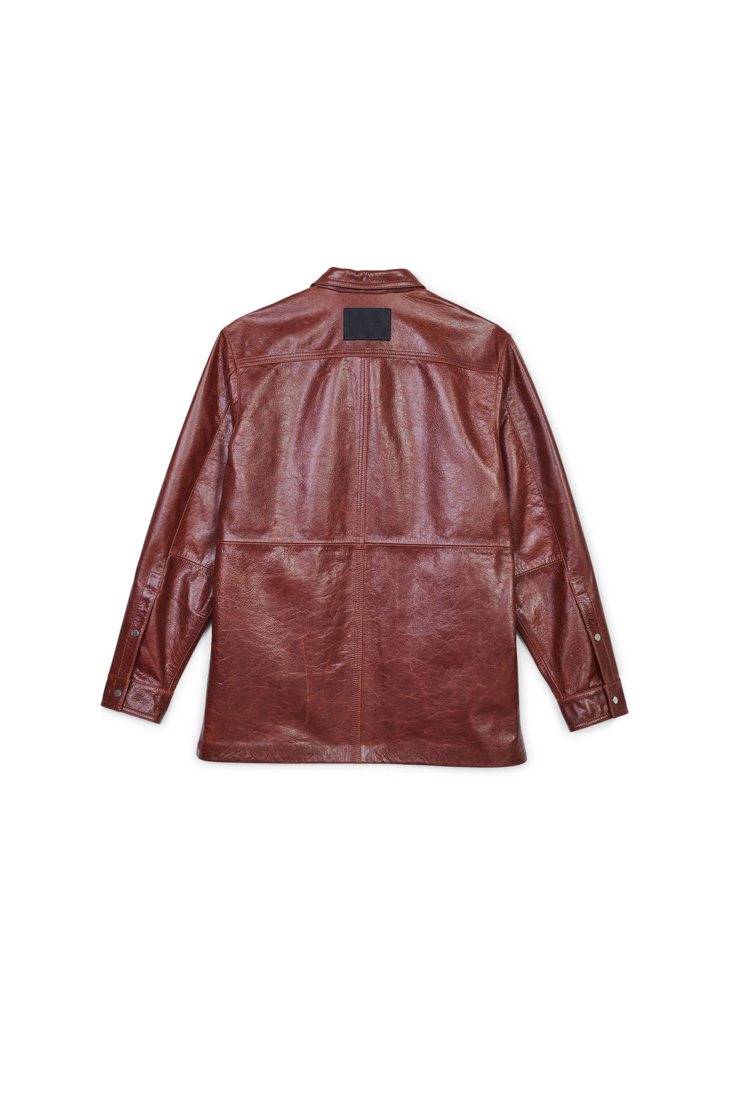 P327 LONG SLEEVE SHIRT JACKET - Shiny Leather Cathay Spice