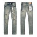 Purple Brand Light Blue Distressed Paint Splatter Jeans