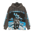 Godspeed Rock Graphic Distressed Hem Hoodie