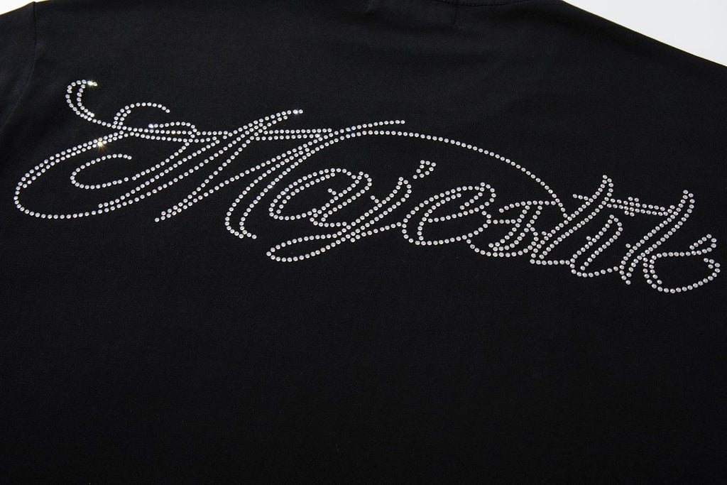 MAJESTIK Blue-Green Front & Script Back Graphic T-Shirt