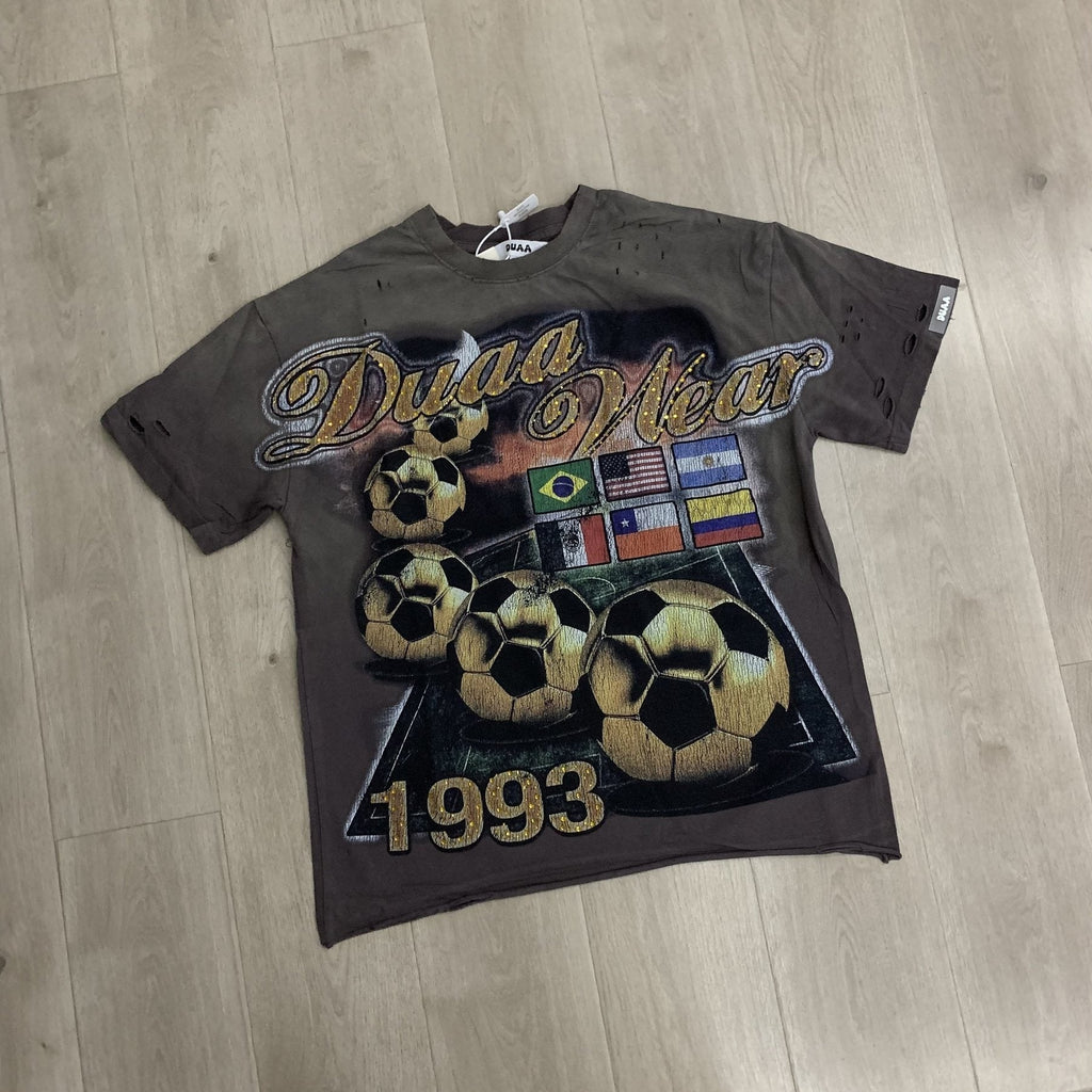 DUAA WC 93 Soccer Flag Distressed Graphic T-Shirt
