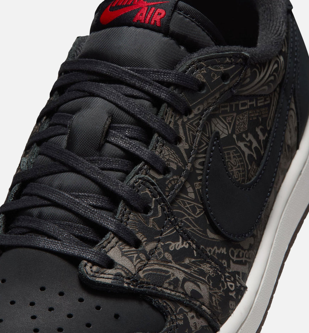 Air Jordan 1 Retro Low OG Laser Black And Varsity Red Men's Sneakers - Black / Red / White