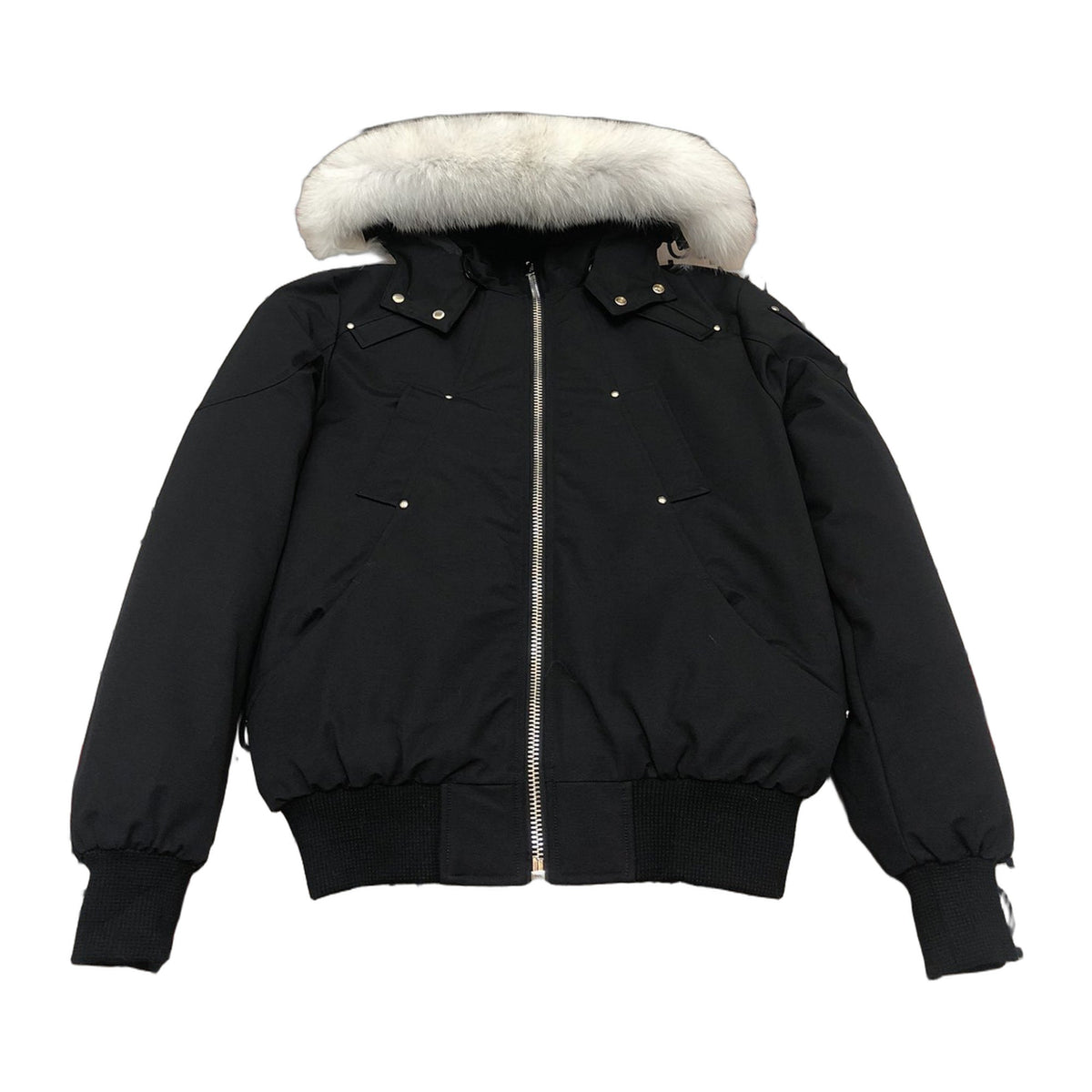 Moose Knuckles Men’s Original Ballistic Shearling-Trim Bomber – Black