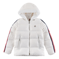 Moncler Tricolour Sleeve-Stripe Glossy Hooded Puffer Jacket – High Shine