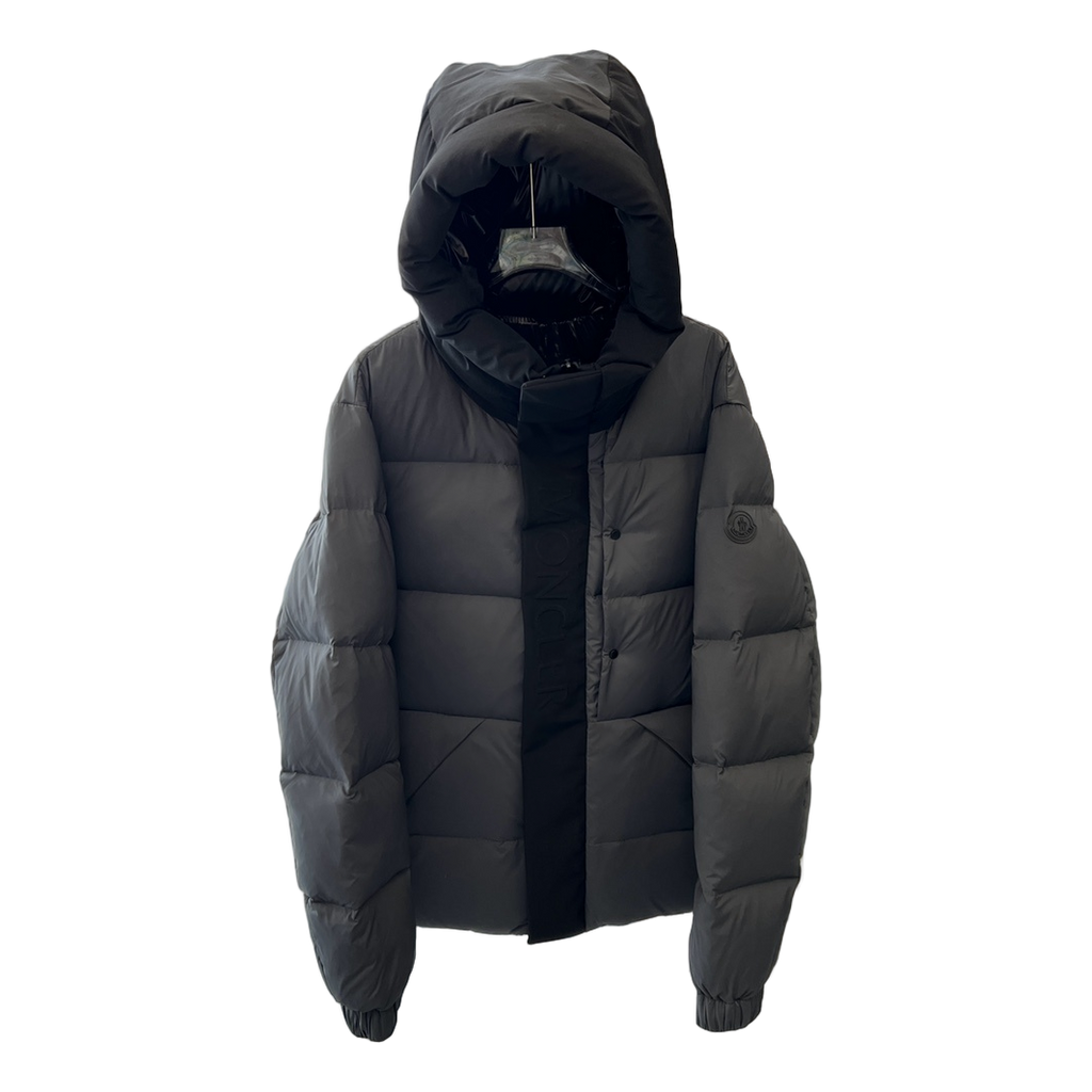 Moncler Contrast-Hood Color-Block Puffer Jacket