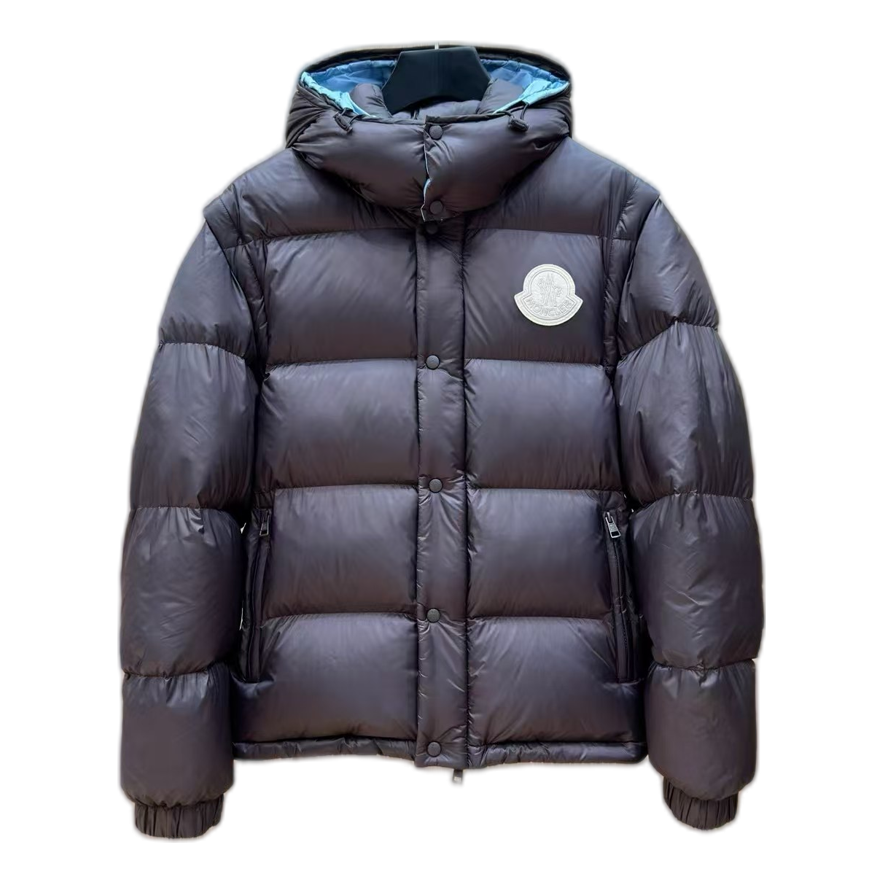 Moncler Oversized Chest-Badge Hooded Puffer Jacket – Bold Statement