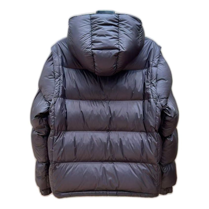 Moncler Oversized Chest-Badge Hooded Puffer Jacket – Bold Statement