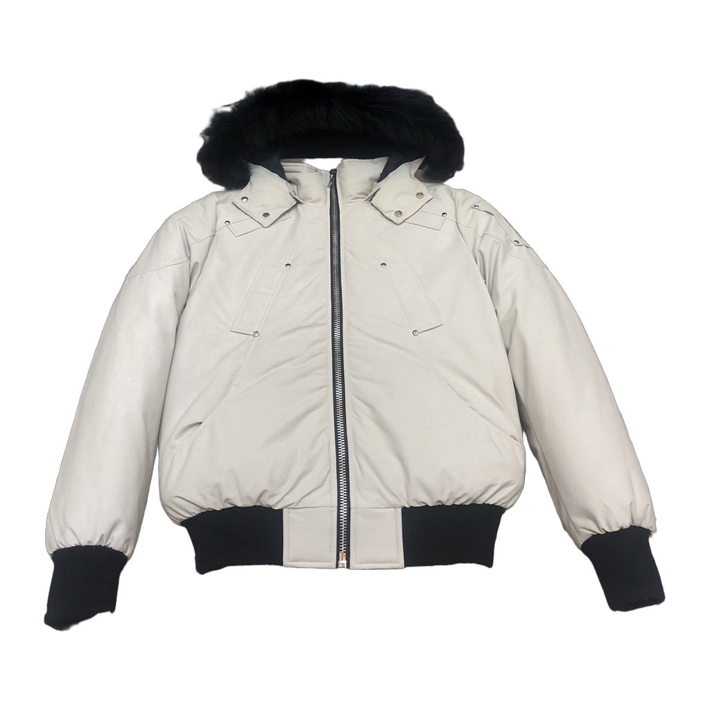 Moose Knuckles Men’s Original Ballistic Shearling-Trim Bomber – Black Luxury Edition