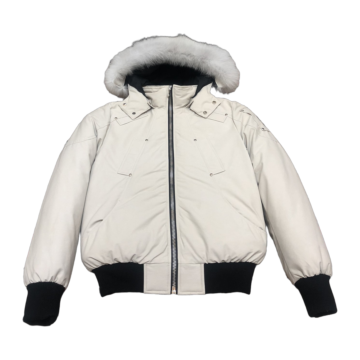 Moose Knuckles Men’s Original Ballistic Shearling-Trim Bomber – Black Luxury Edition