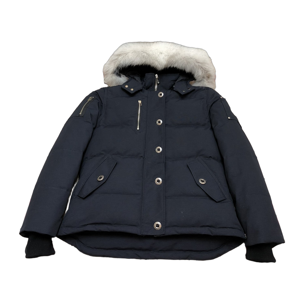 Moose Knuckles Women’s Original Shearling-Trim 3Q Jacket – Navy