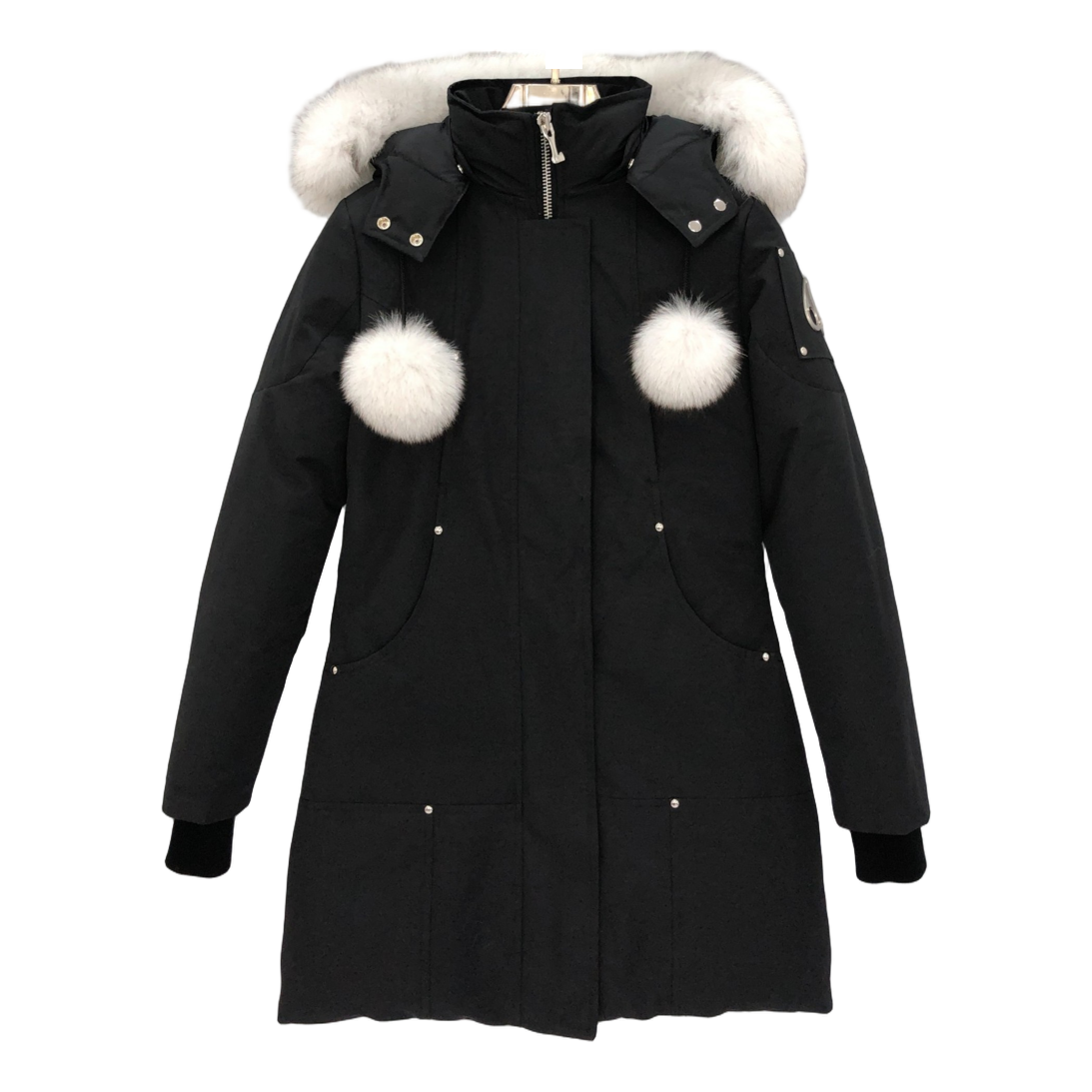 Moose Knuckles Stirling Parka – White Fur Trim & Pom-Pom Signature