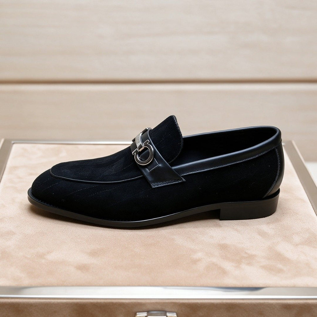 Ferragamo Black Bit Loafers