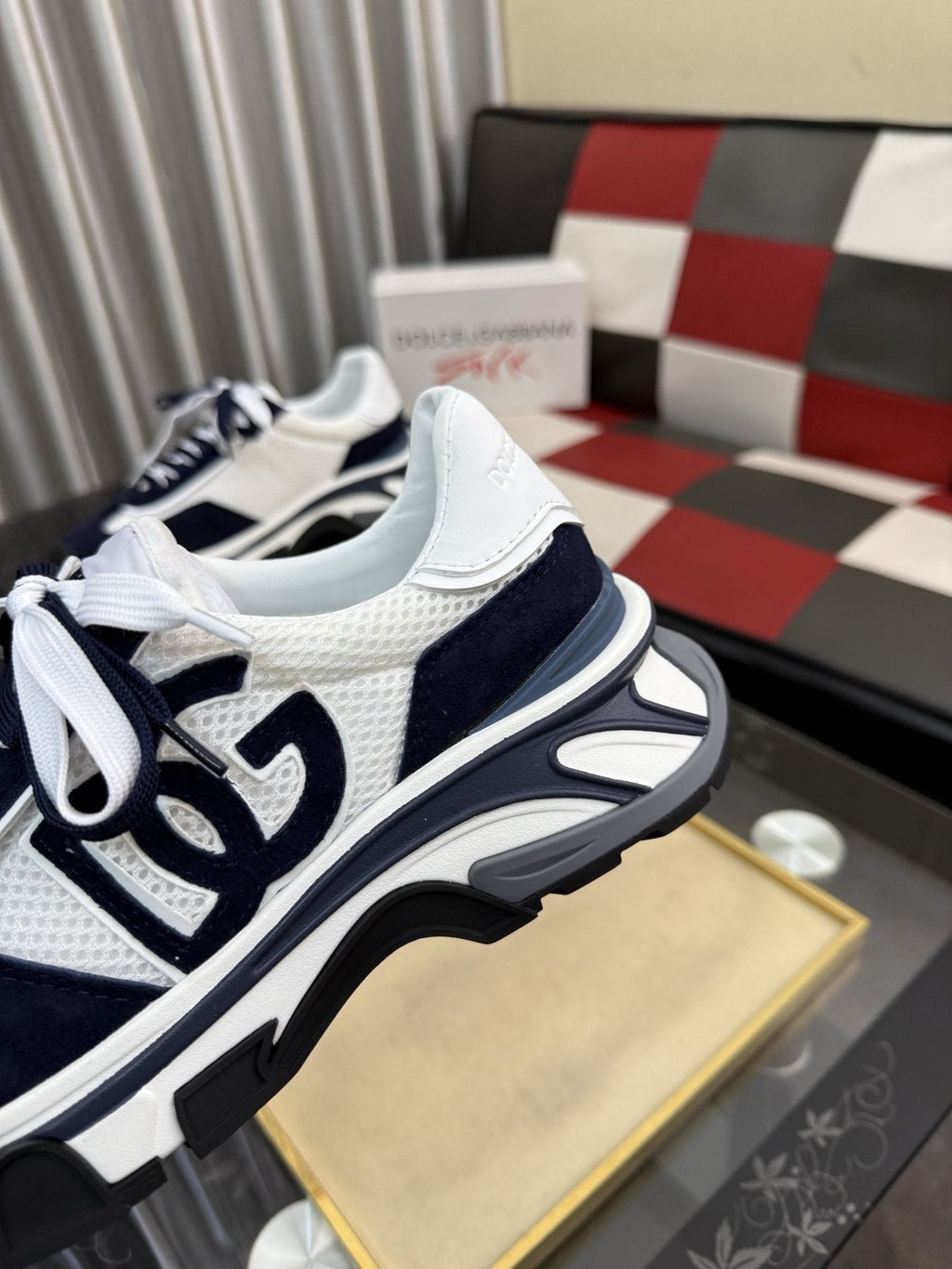 Dolce & Gabbana Navy and White Sneakers