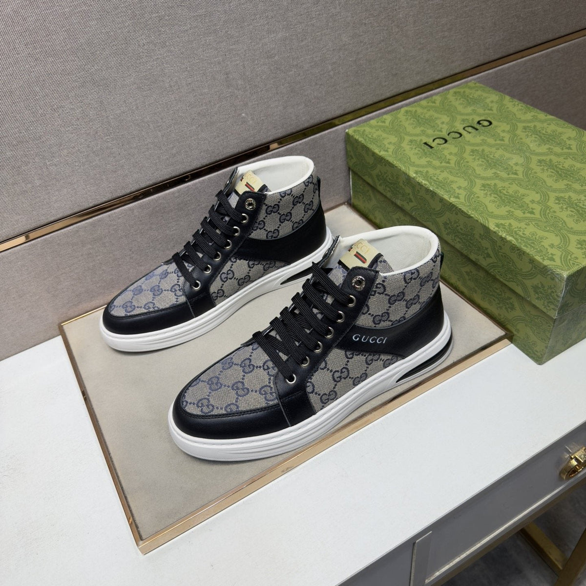 Gucci Men's Patterned High-Top Sneakers