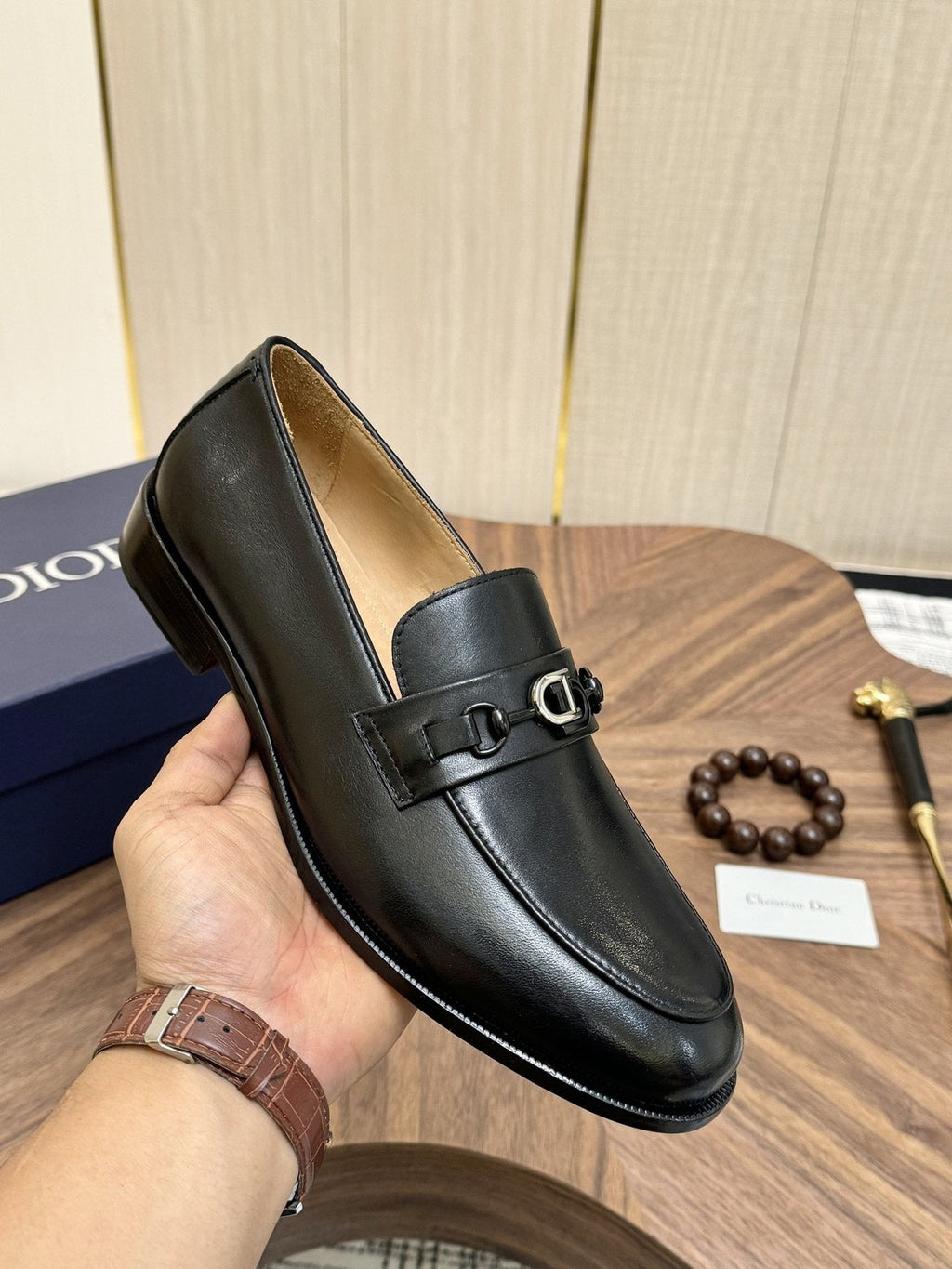 Dior Black Buckle Loafers - Black Leather Upper