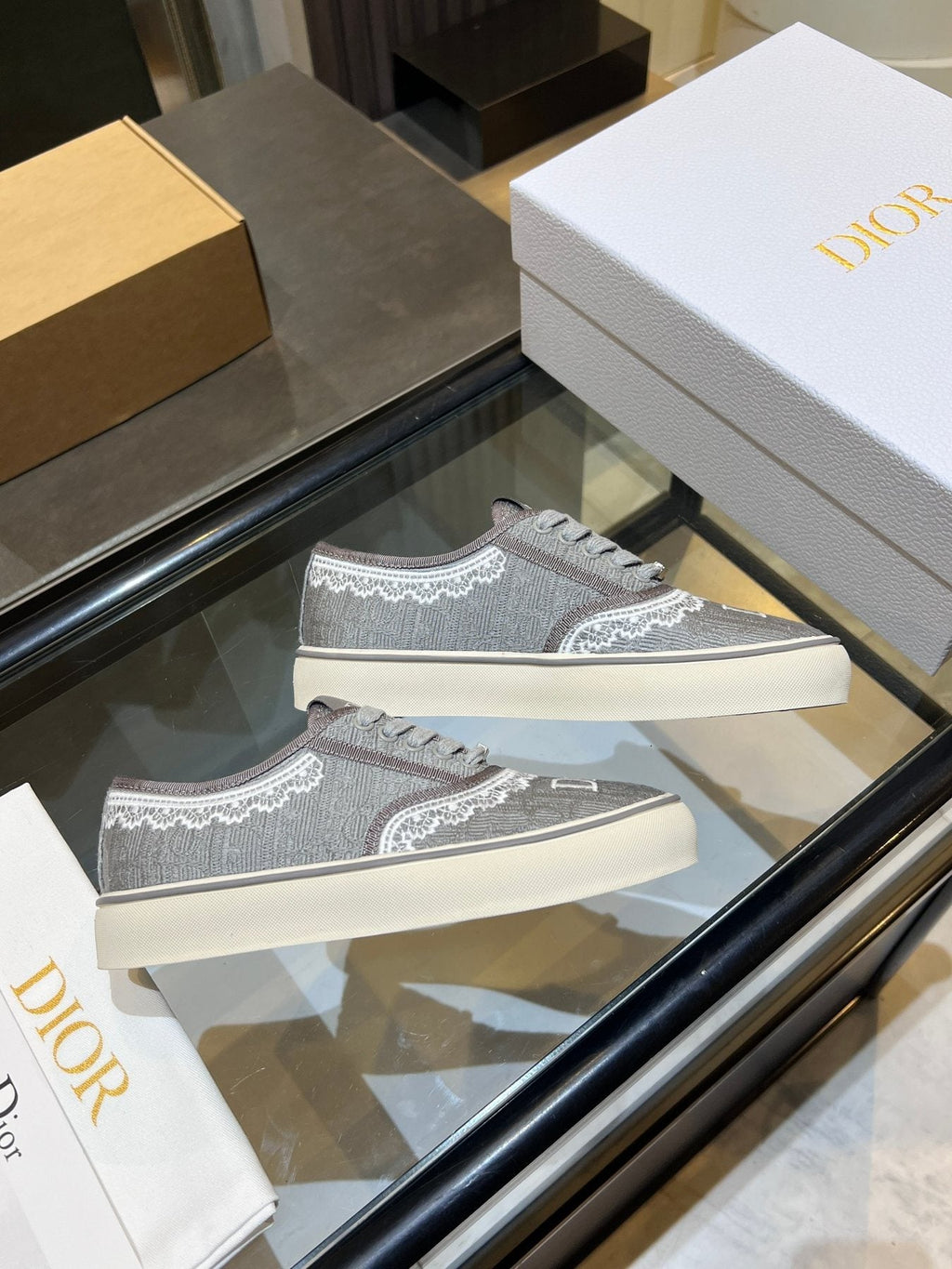Dior Embroidered Canvas Low-Top Sneakers