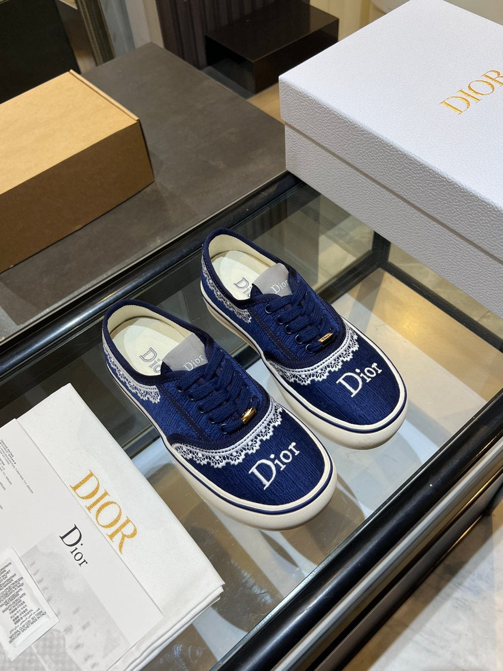 Dior Embroidered Canvas Low-Top Sneakers