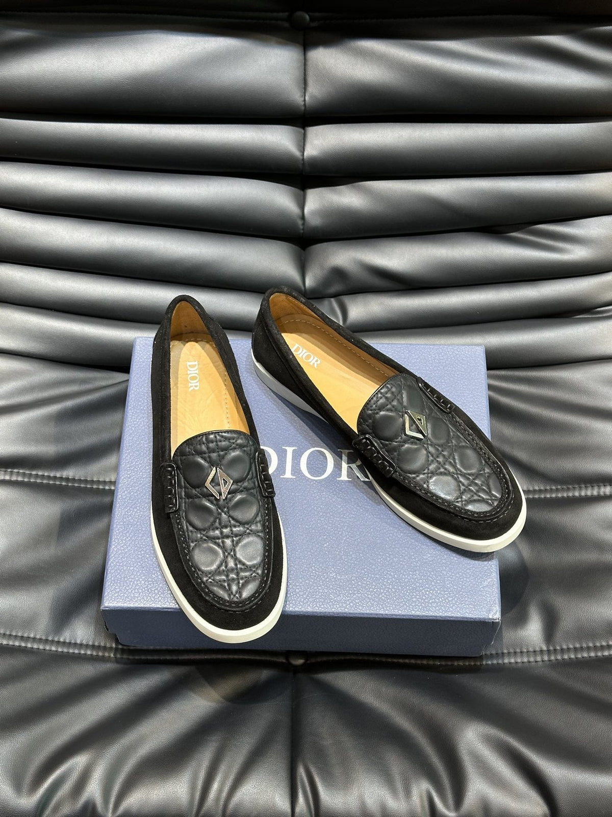 Dior Patterned Panel Loafers