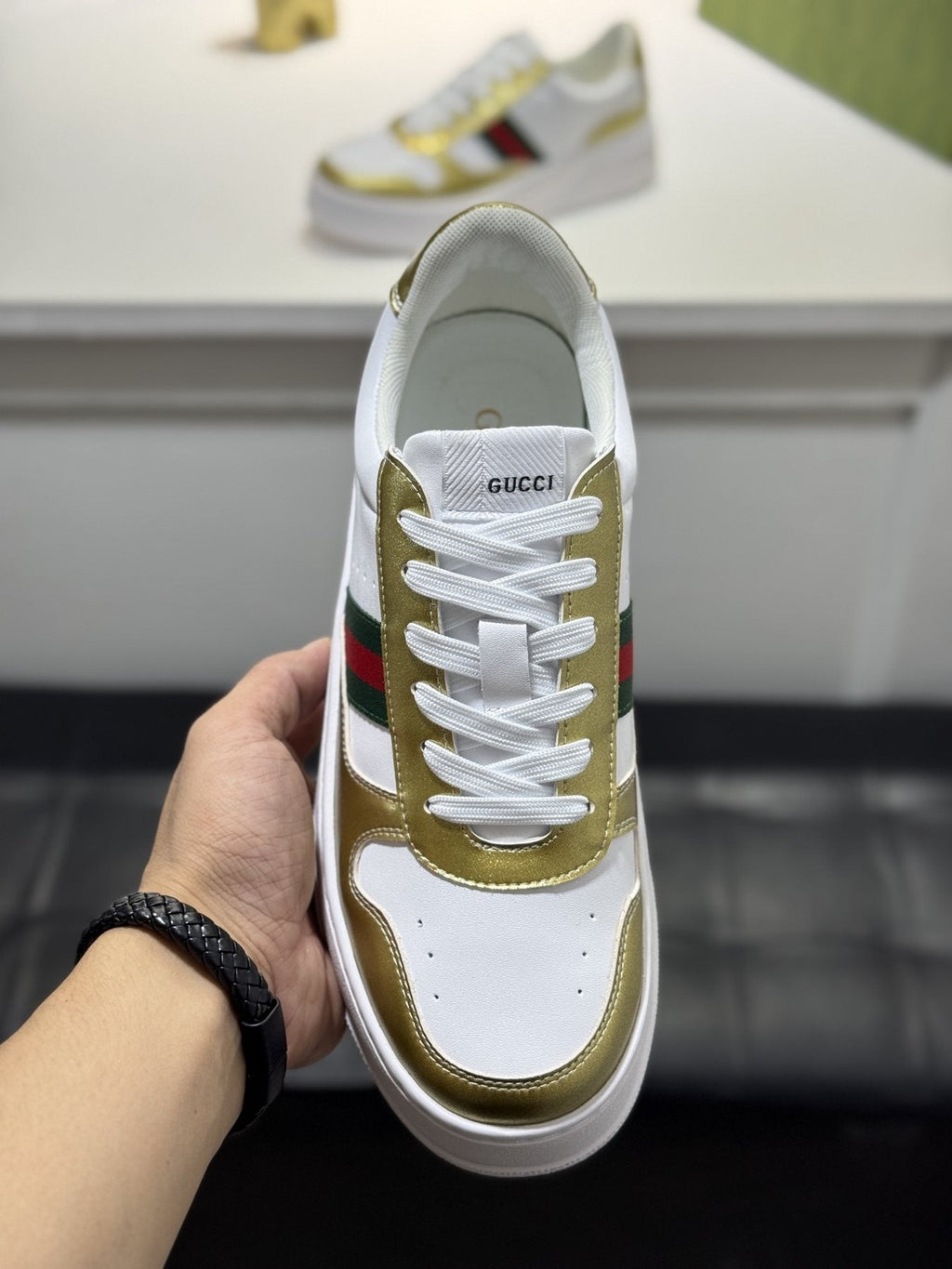 Gucci Green-Red Stripe Sneakers