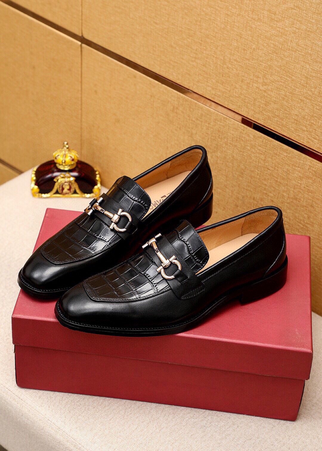 Ferragamo Embossed Bit Loafers
